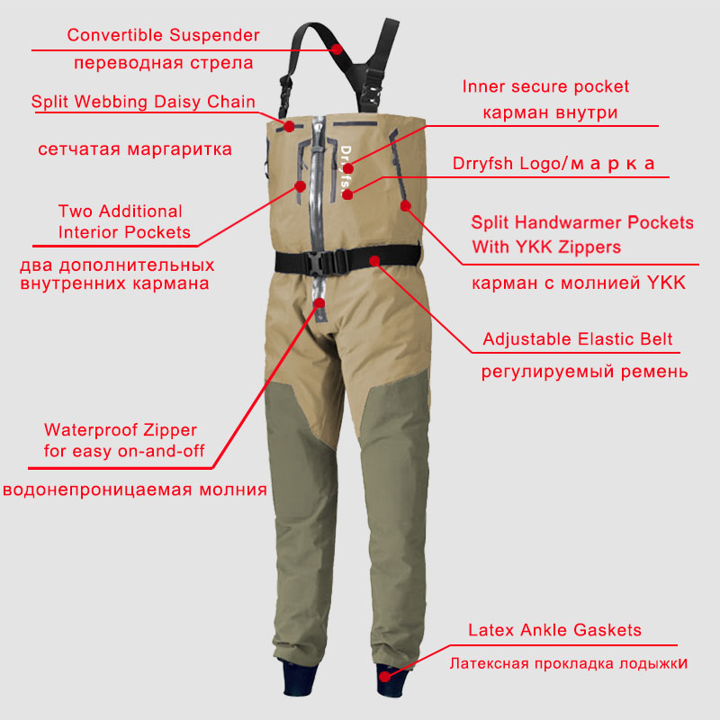 Zippered Waterproof Wader With - Fishing Waders ulasan dan harga