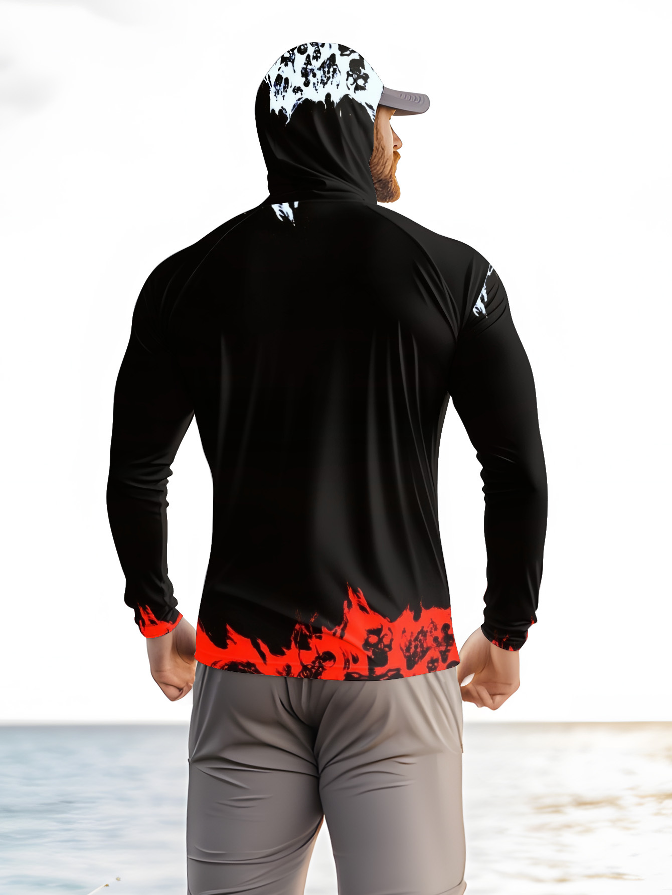 Men Hood Fishing Shirt long sl - Fishing Hoodie ulasan dan harga