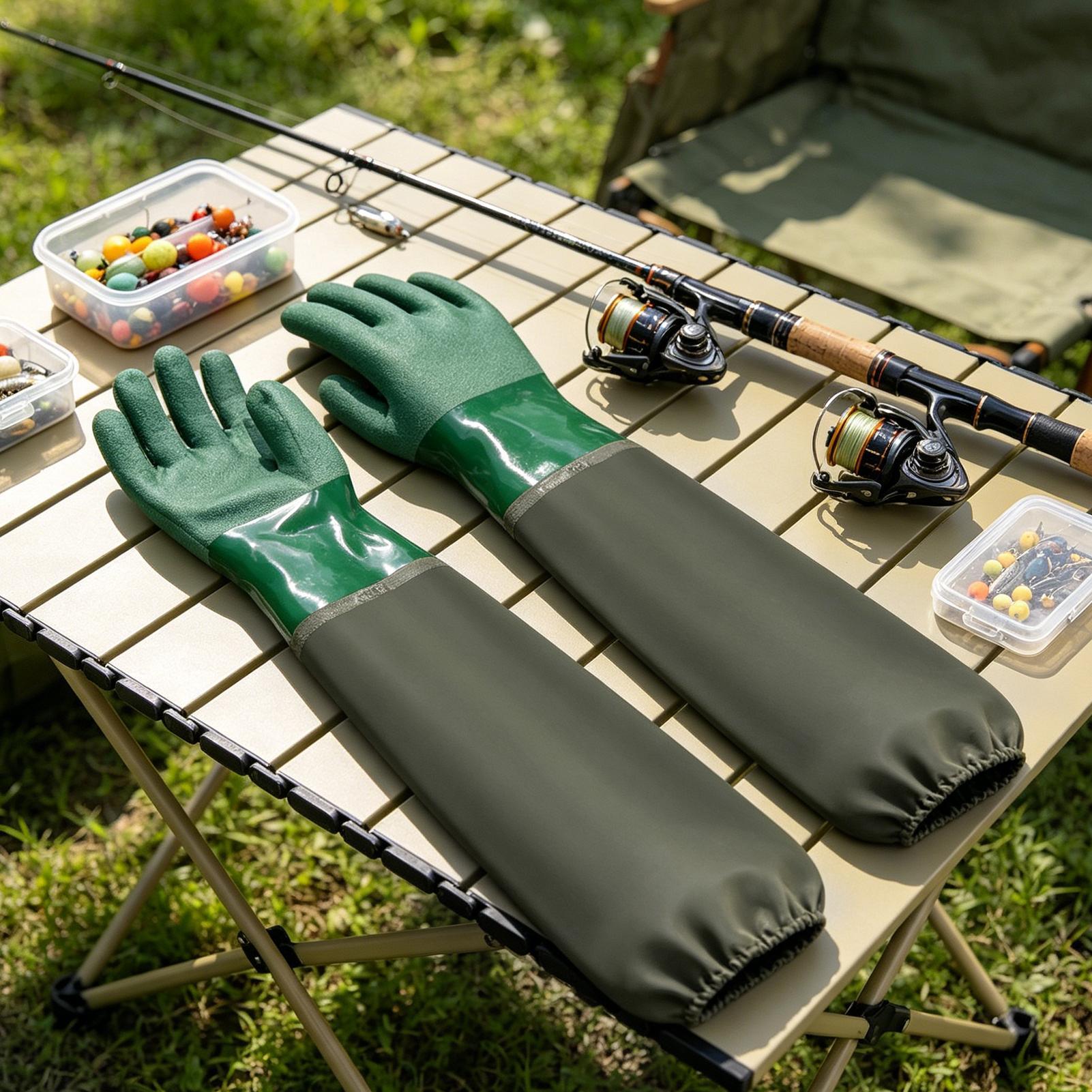 Waterproof Rubber Gloves Long  - Fishing Gloves ulasan dan harga