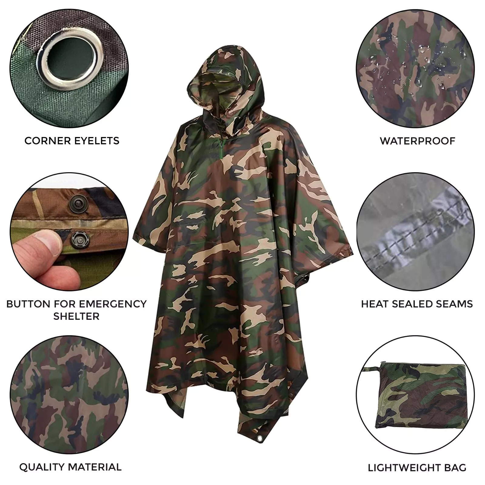 Camouflage Rain Cloak Full Bod - Fishing Rain Suit ulasan dan harga